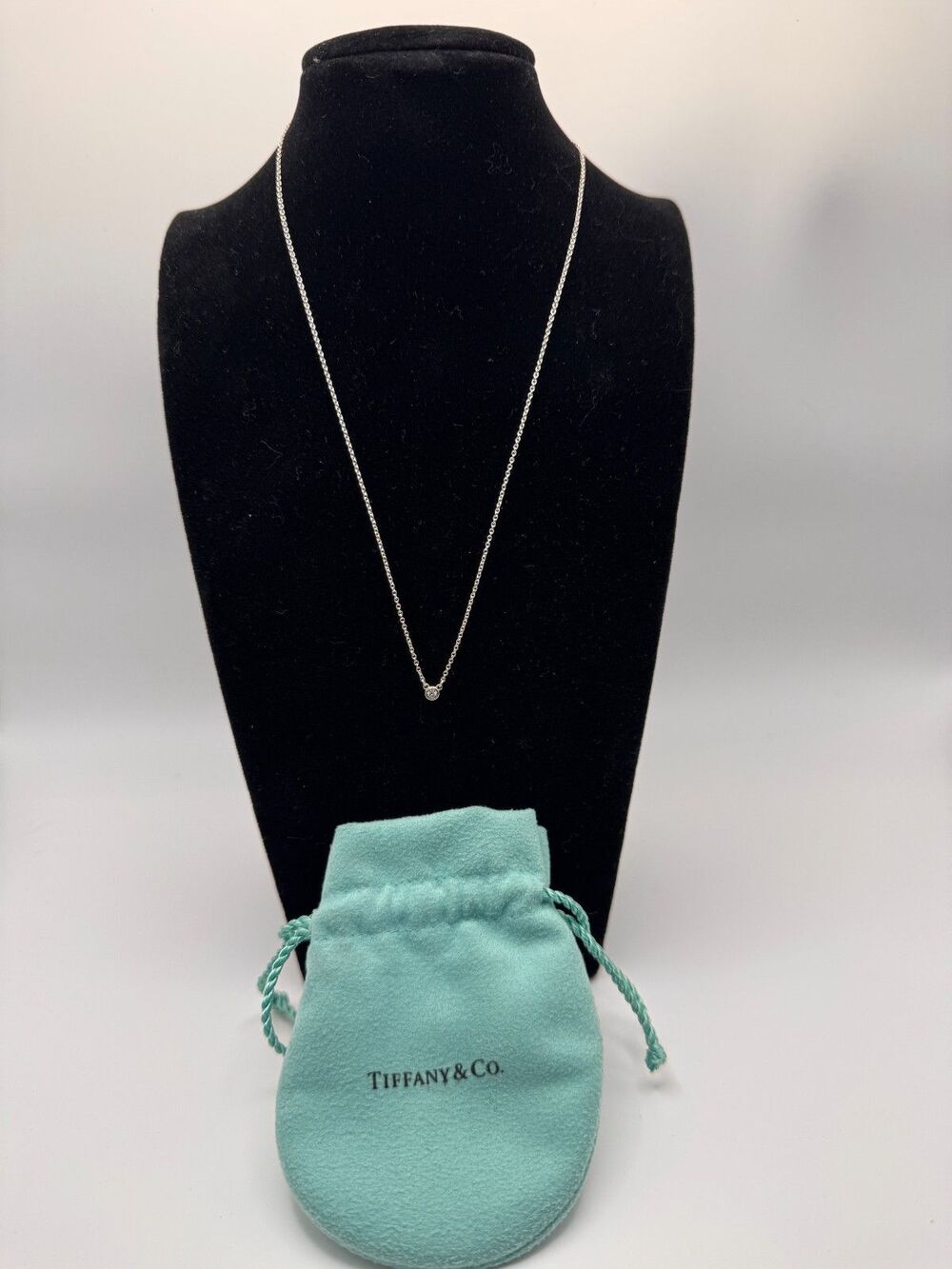 Tiffany & Co Silver Diamond By The Yard 925/1.6g Diamond Elsa Peretti necklace